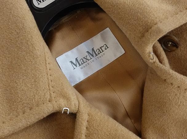 マックスマーラキャメル100％ベルテッドコート■白タグ■36マニュエラマヌエラ