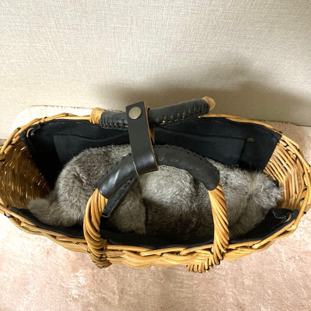 [最終値下げ][極美品] エバゴス かごバッグ　完売品　ラビットファーかぶせ