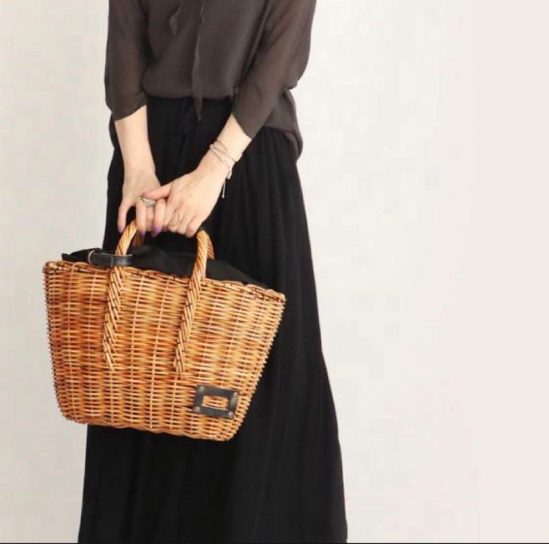 [最終値下げ][極美品] エバゴス かごバッグ　完売品　ラビットファーかぶせ