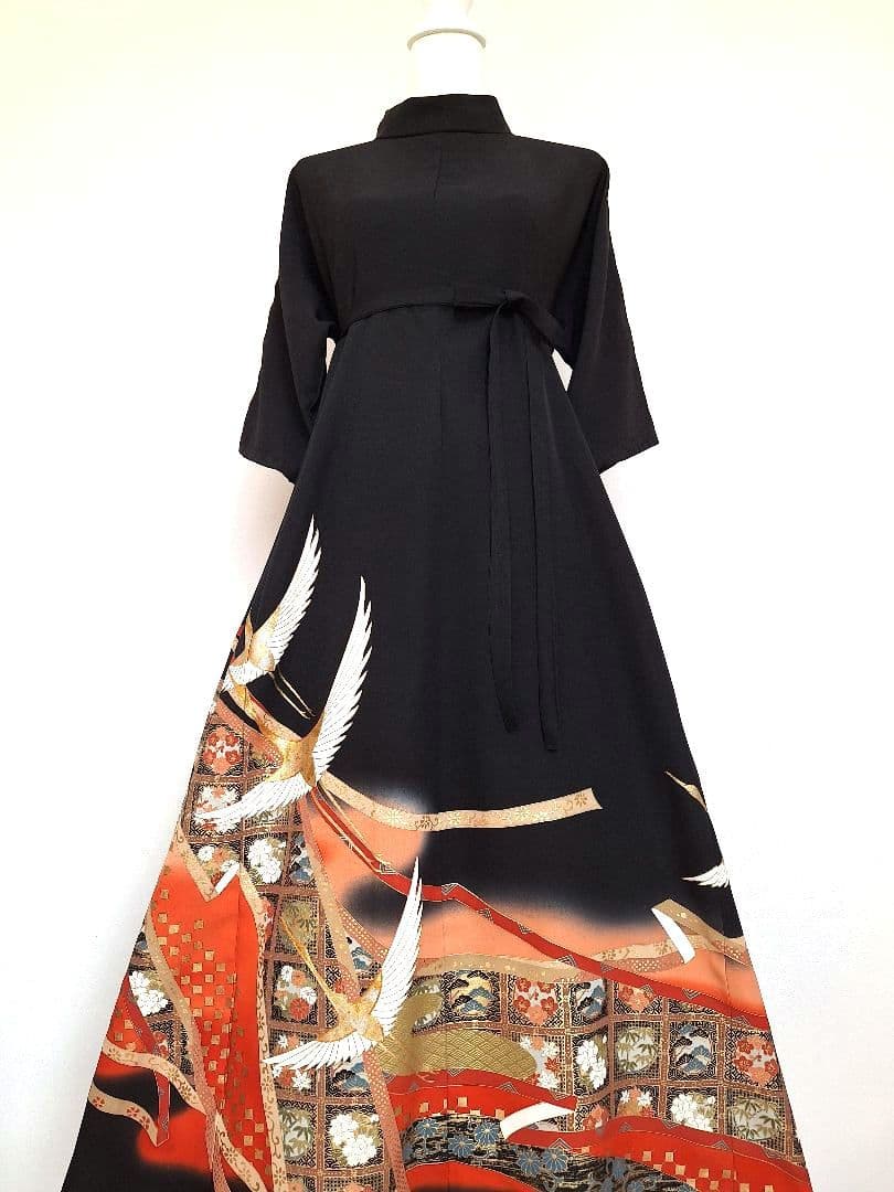 着物リメイクワンピース3599