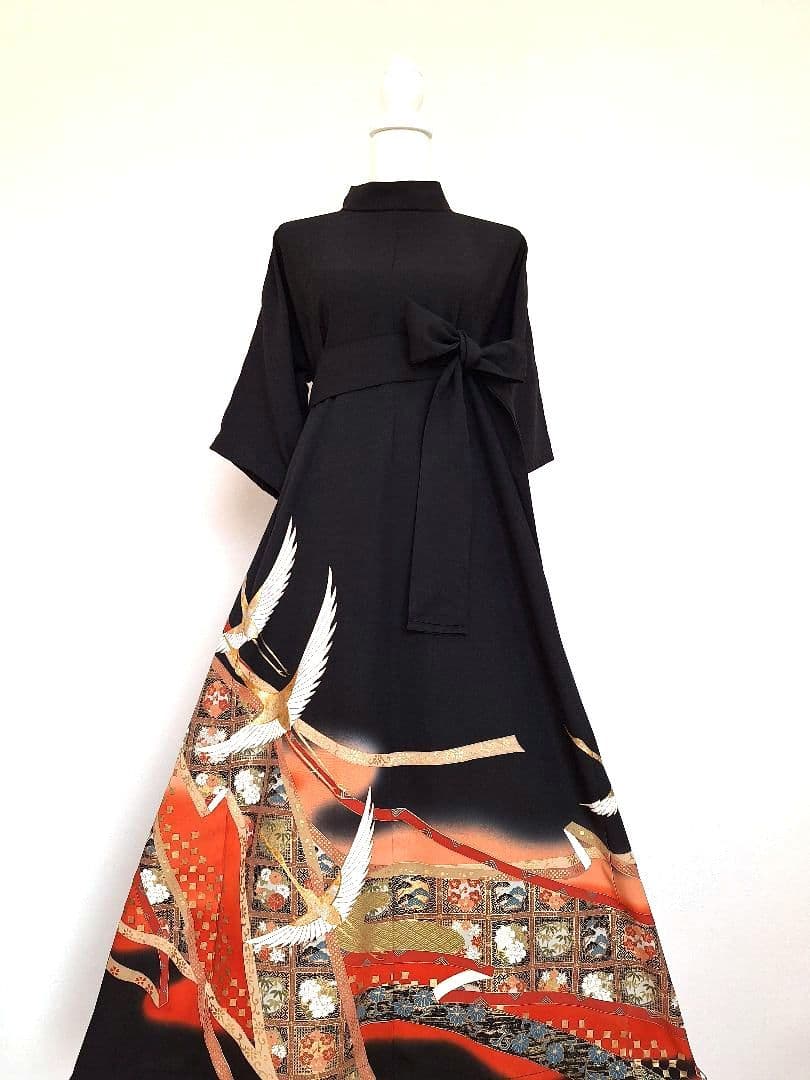 着物リメイクワンピース3599