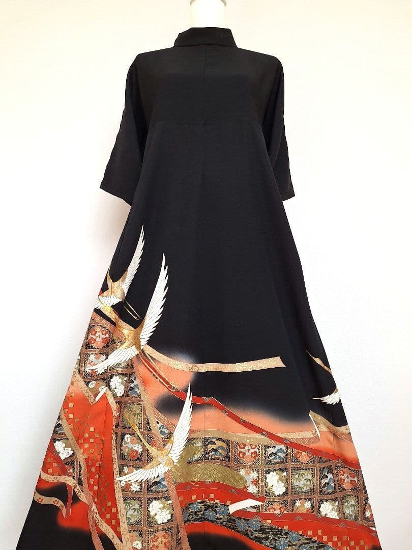 着物リメイクワンピース3599