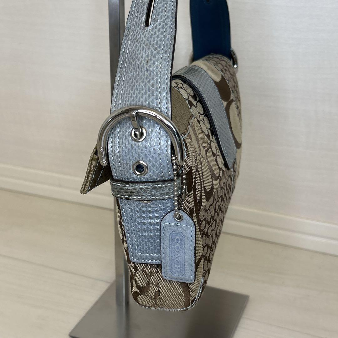 バッグ COACH Soho Patchwork Python Shoulder Bag