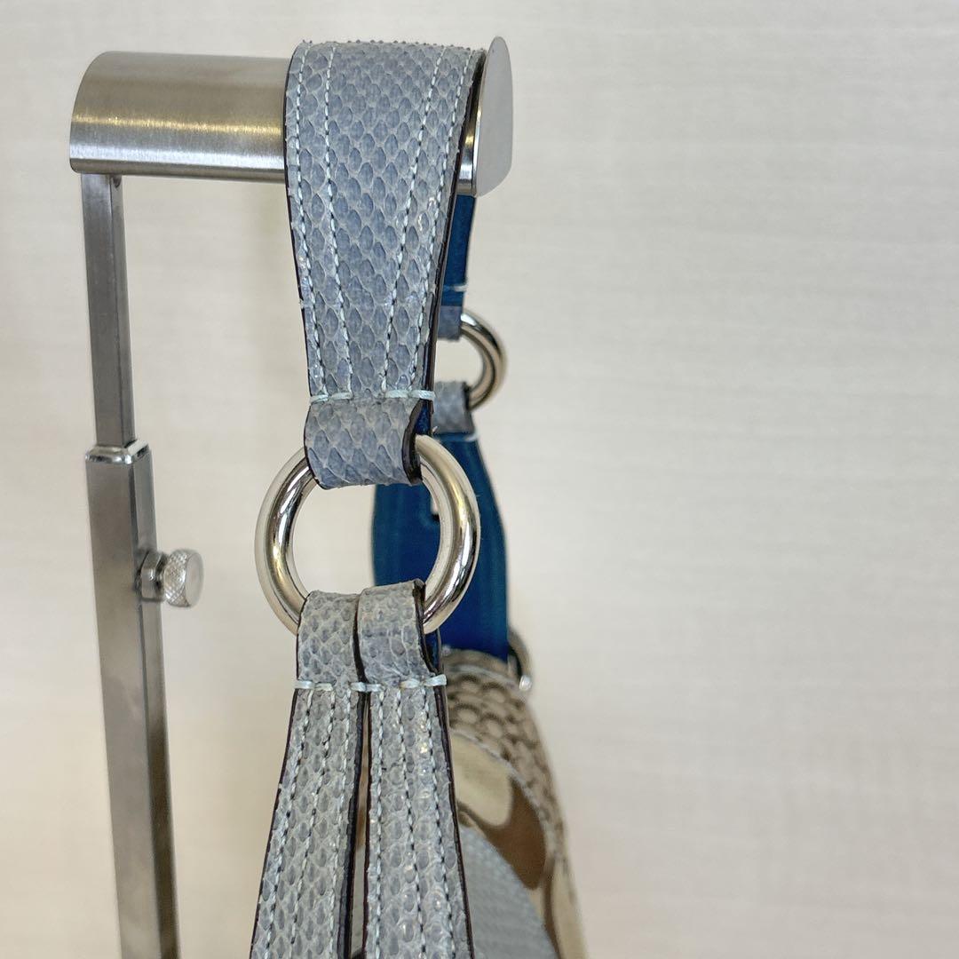 バッグ COACH Soho Patchwork Python Shoulder Bag