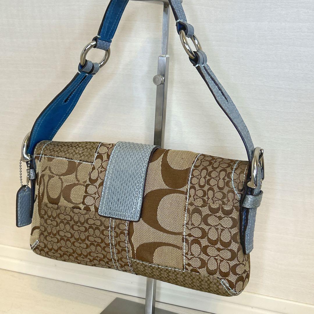 バッグ COACH Soho Patchwork Python Shoulder Bag