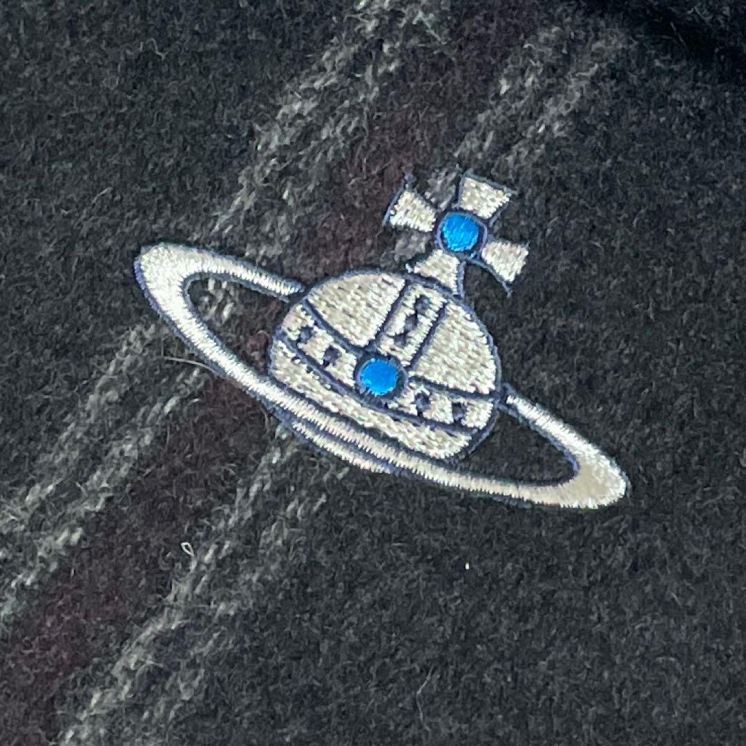 Vivienne Westwood カシミヤ100% マフラー オーブ刺繍 黒系