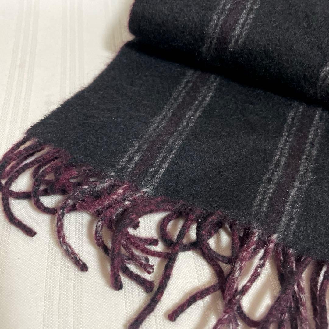 Vivienne Westwood カシミヤ100% マフラー オーブ刺繍 黒系