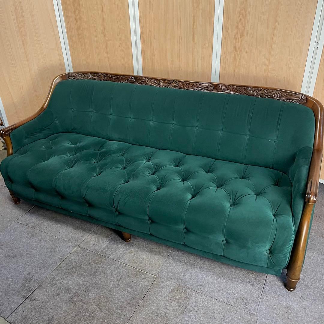 【希少】オールドマルニ　3人掛けソファー　グリーン　ヴィンテージ