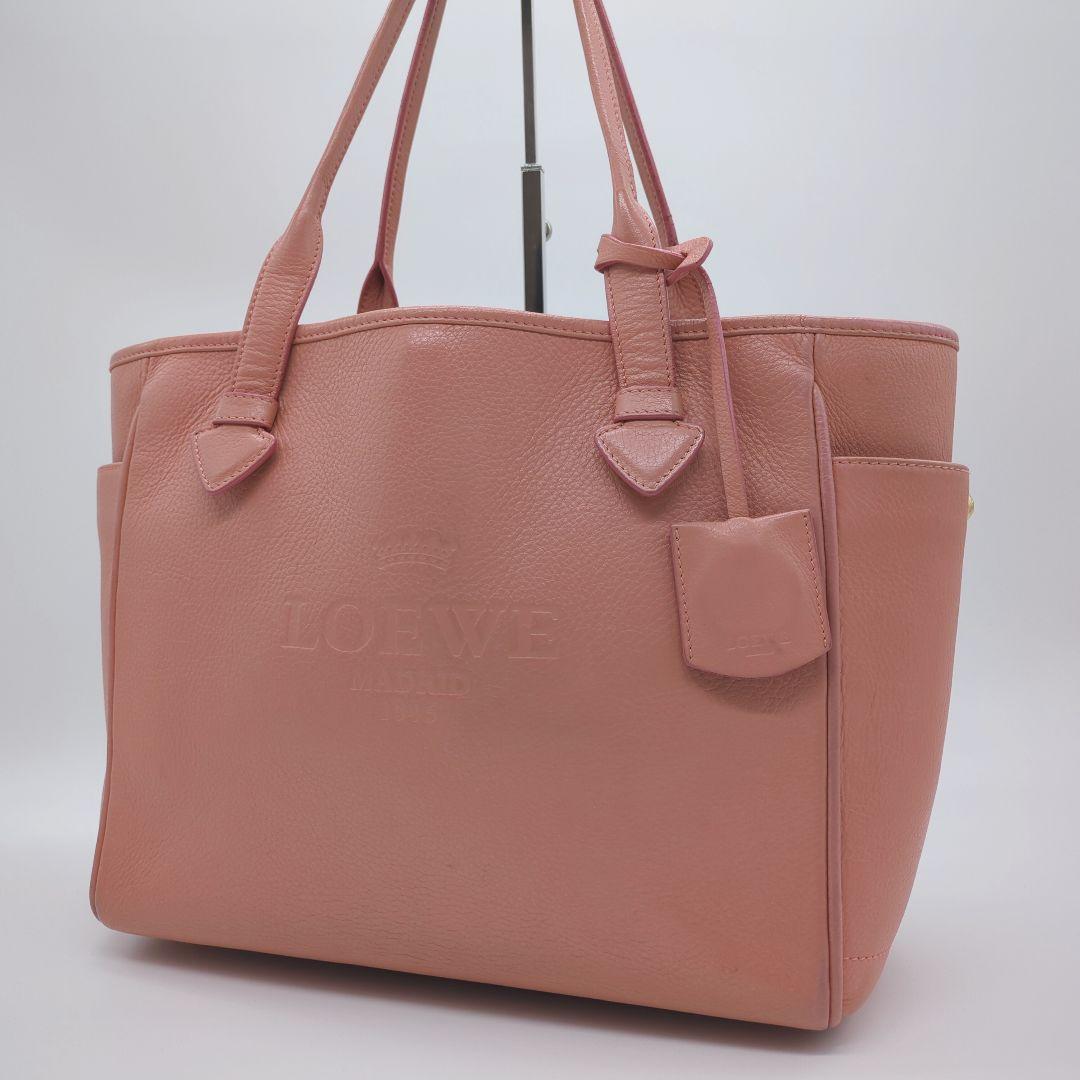 【希少カラー・美品】ロエベ☆トートバッグ レザー クロシェット A4収納可