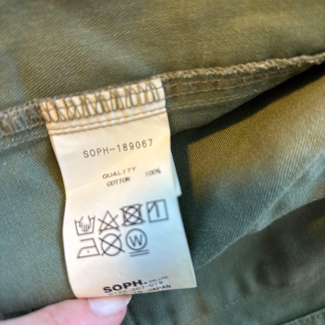 SOPHNET. SHIRT CARDIGAN カーキ ノーカラーJK