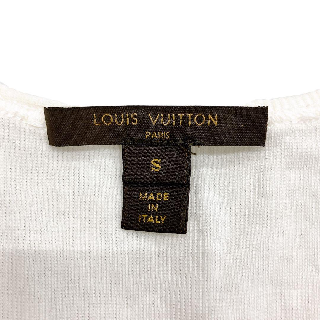 マカ116 美品 ルイヴィトン タンクトップ トップス ビーズ ロゴ ホワイト