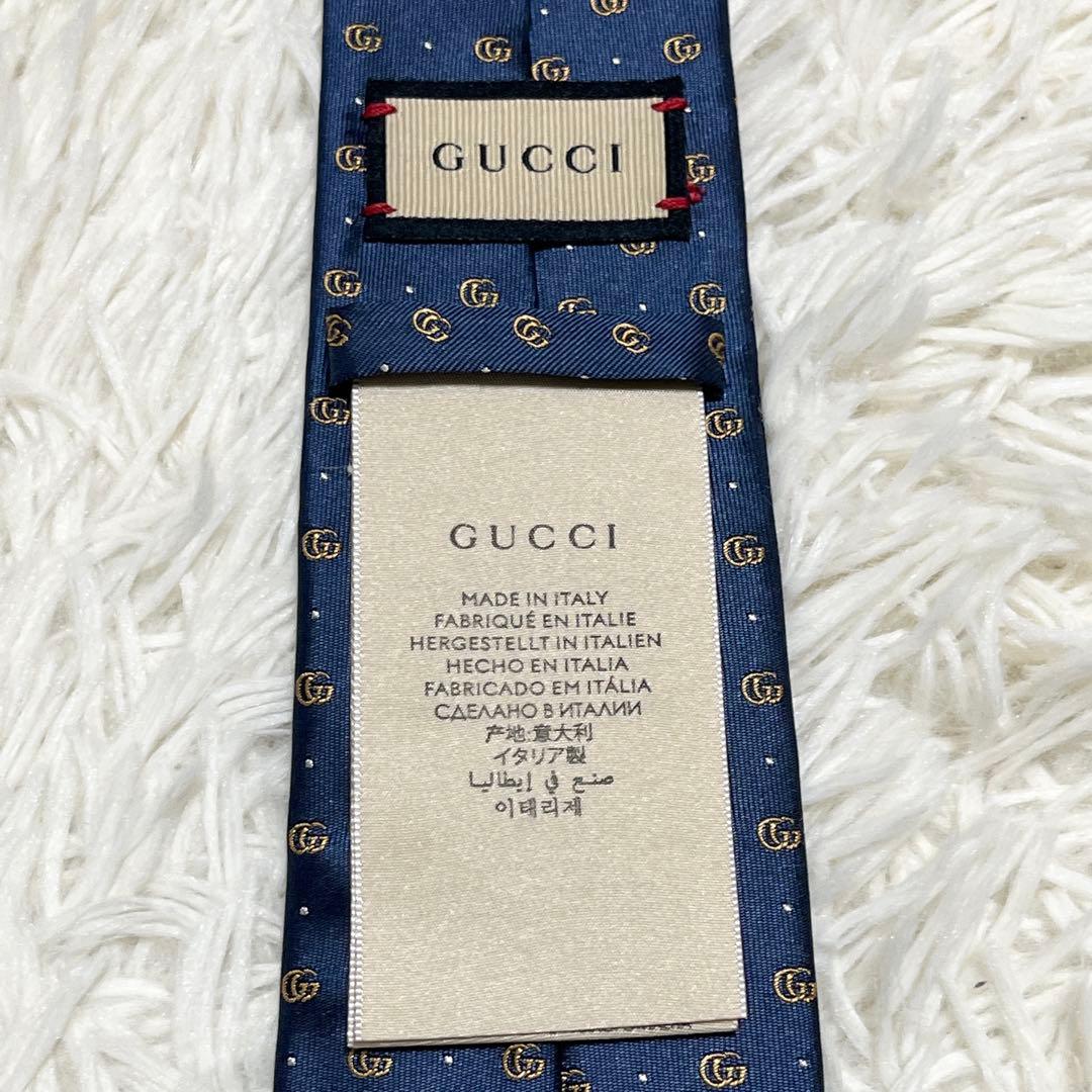 新品✨️ GUCCI ネクタイ GG マーモント ネイビー 高級シルク 現行
