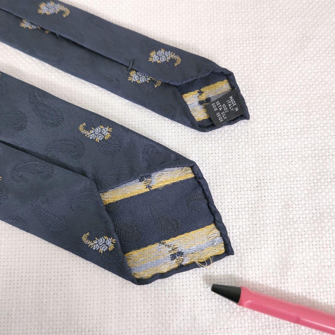 タイユアタイTIE YOUR TIEスフォデラートペイズリービジネスネクタイ紺