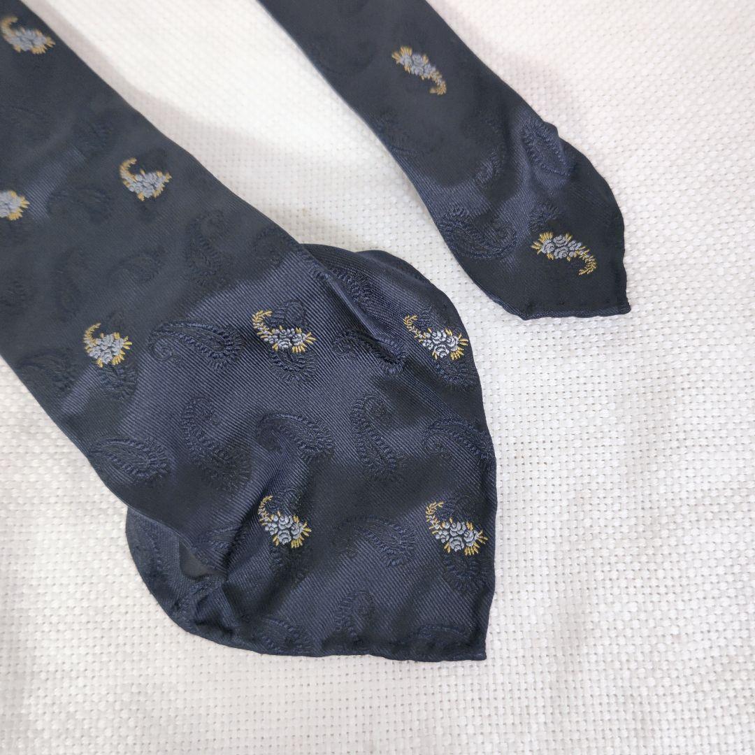 タイユアタイTIE YOUR TIEスフォデラートペイズリービジネスネクタイ紺