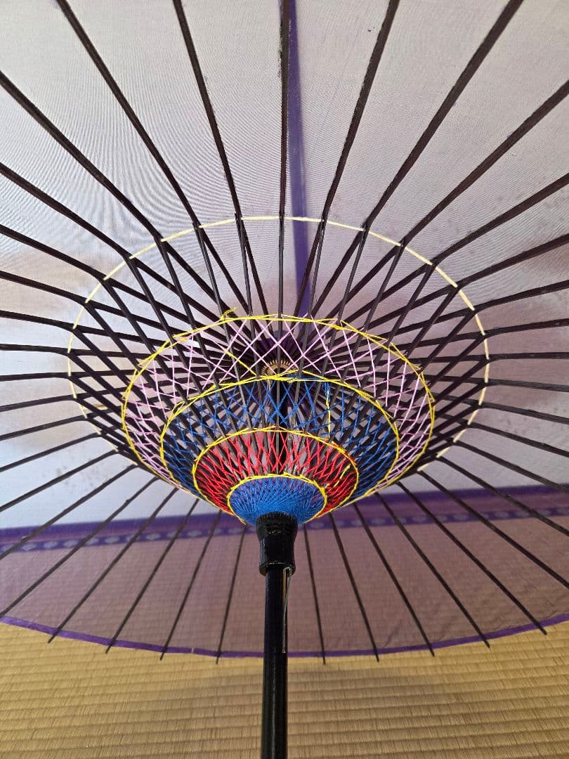 紫色 舞踊傘 90cm 竹製