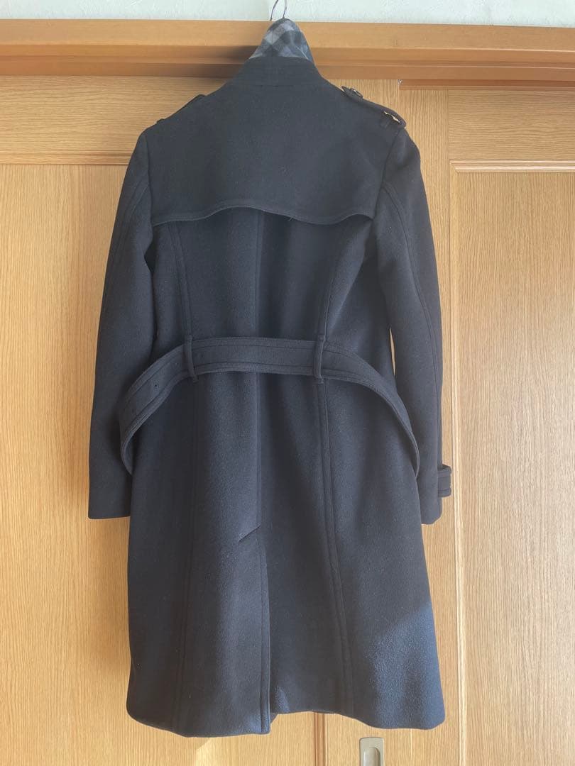 バーバリー　トレンチコート ウエストベルト　カシミヤ混　ブラック