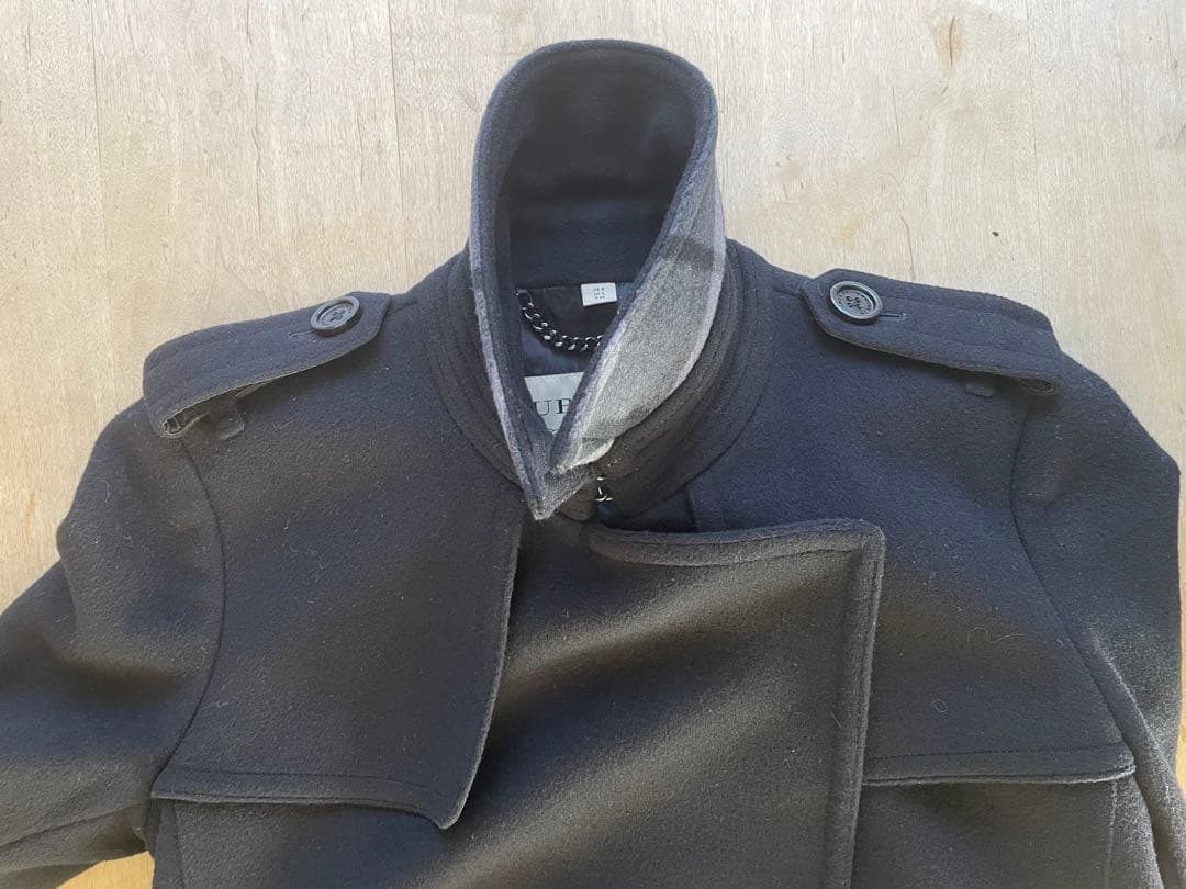 バーバリー　トレンチコート ウエストベルト　カシミヤ混　ブラック