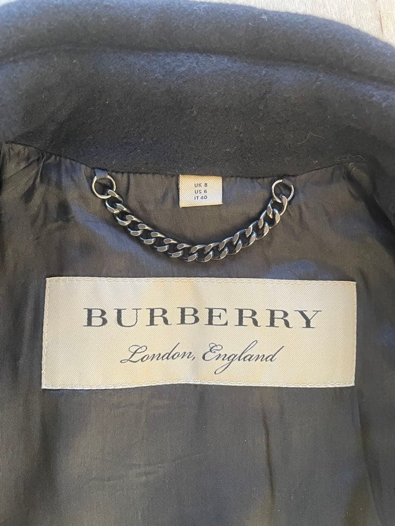 バーバリー　トレンチコート ウエストベルト　カシミヤ混　ブラック