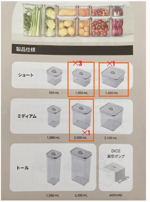 T*@様 VAKUEN プレミアム真空保存容器