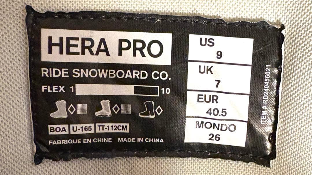 RIDE HERA PRO スノーボード　ブーツ