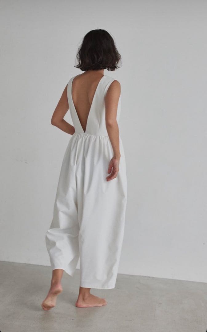 Nala Cactus オールインワン 白 S バックオープン