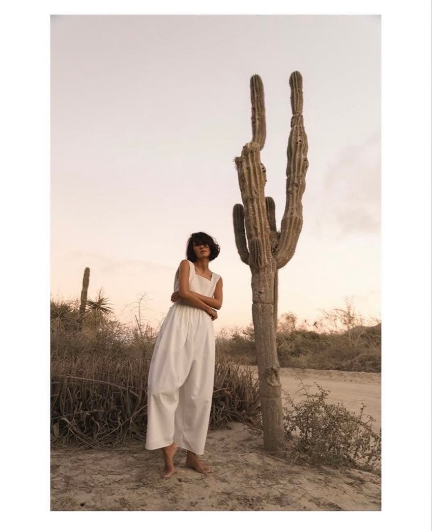 Nala Cactus オールインワン 白 S バックオープン