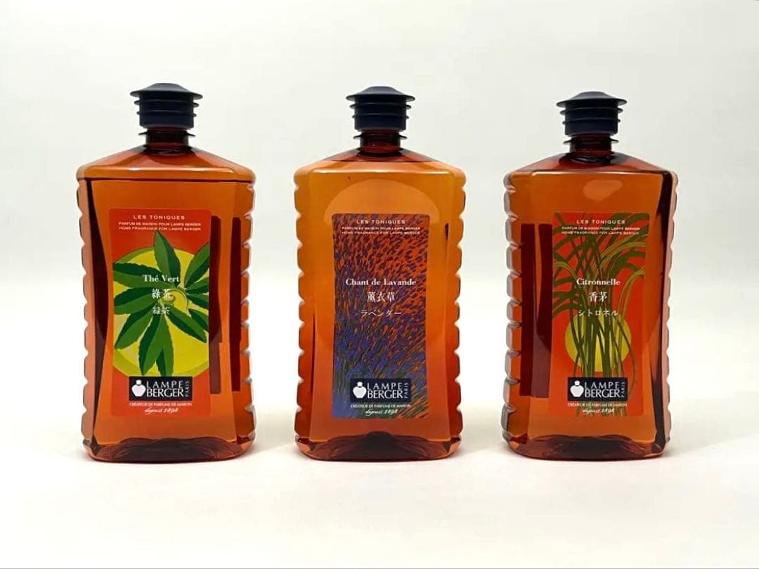 新品未開封★ランプベルジェ・オイル３本セット　ラベンダー　緑茶　シトロネル