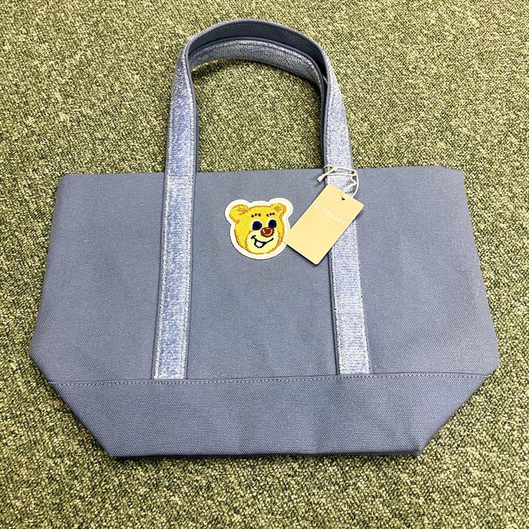 フェイラー　オールドテディワッペントートバッグ　ライトブルー　(小)