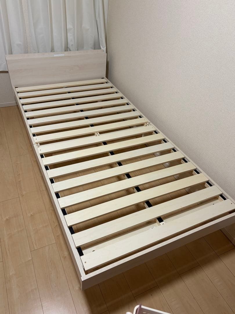 シングルベッド 棚付き すのこベッド