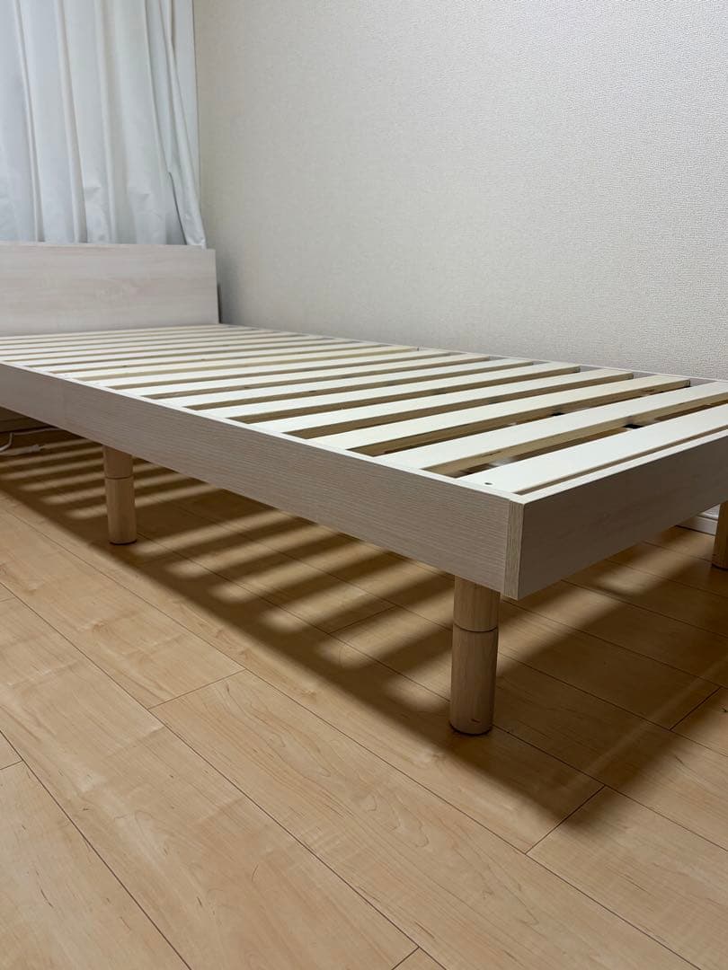 シングルベッド 棚付き すのこベッド