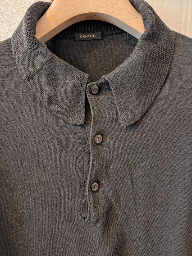 COMOLI コットン ニットポロ 24ss