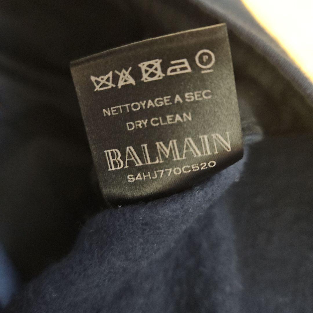Balmain ネイビー ダブルブレスト テーラードジャケット 44