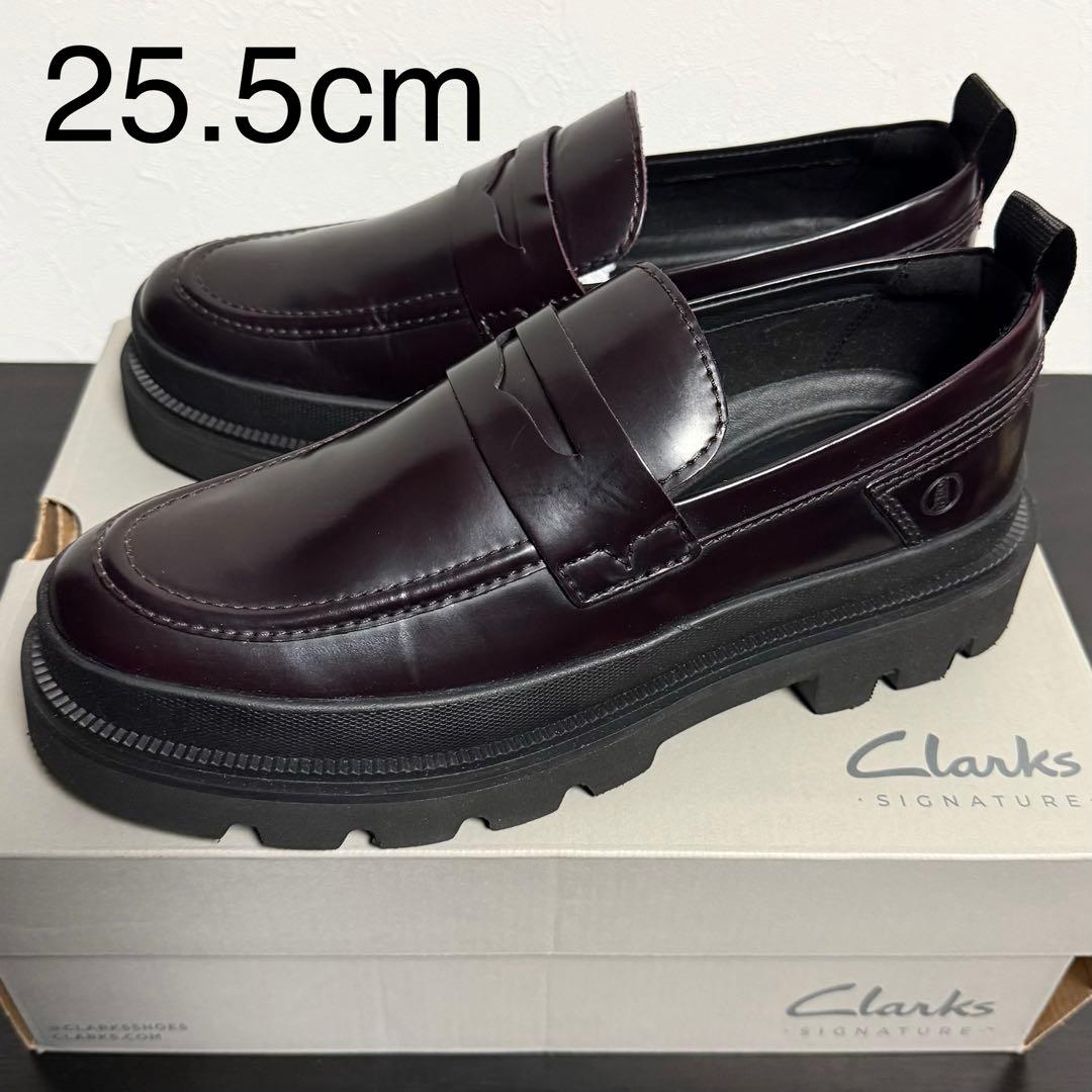 新品 Clarks Badell Easy ローファー バーガンディー 25.5