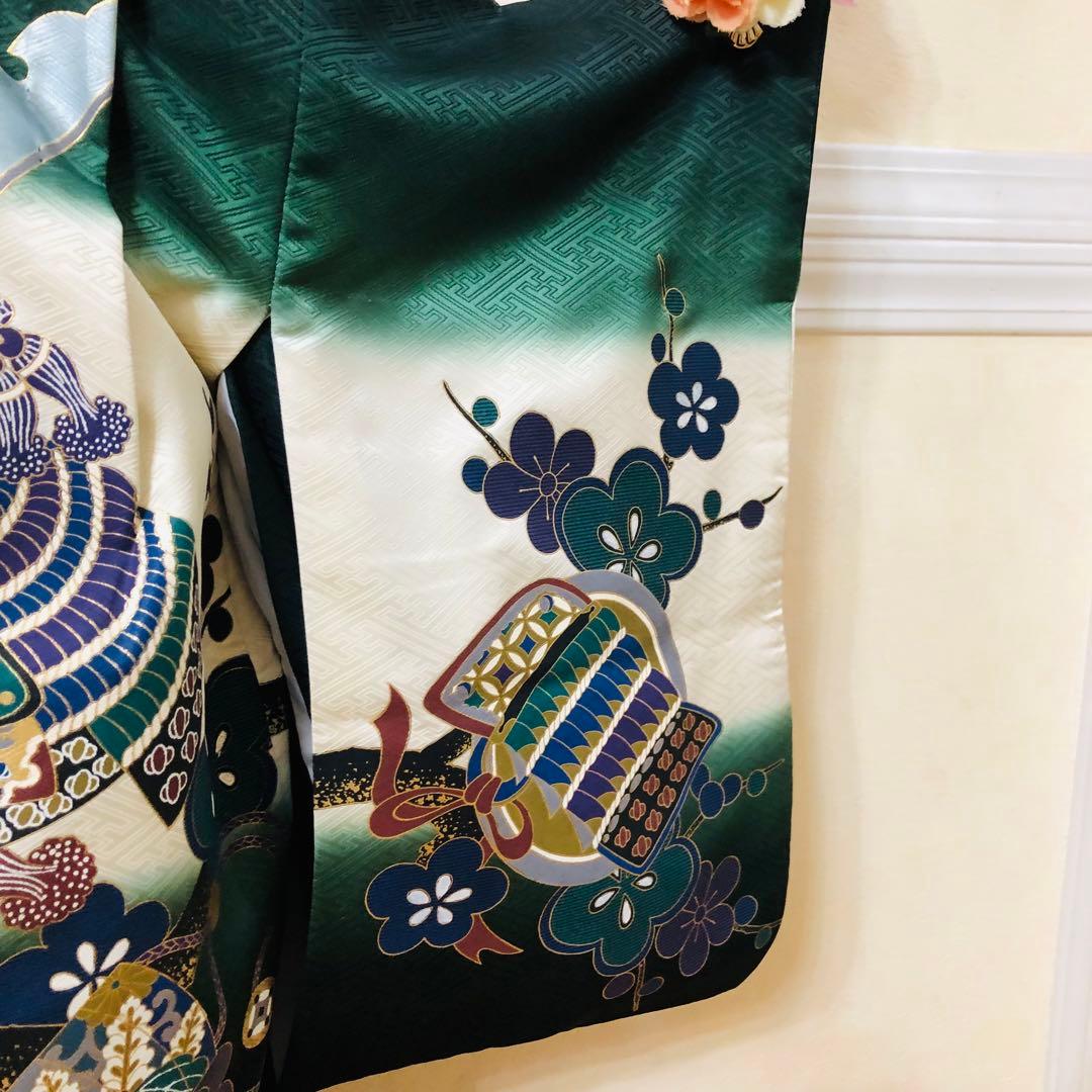 七五三 五歳‼️豪華Green系兜金彩煌びやか❤️完全フルセット‼️家から揃える無し