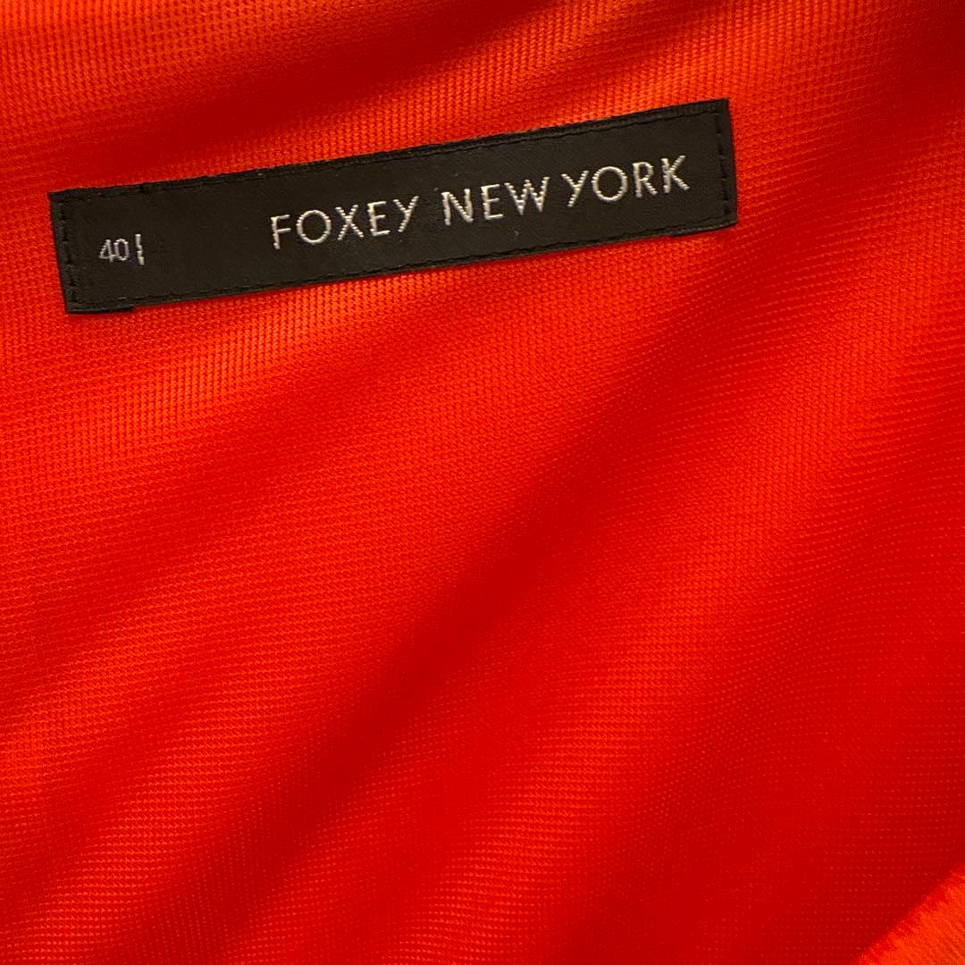 FOXEY NewYork赤 ノースリーブ Aライン ワンピース