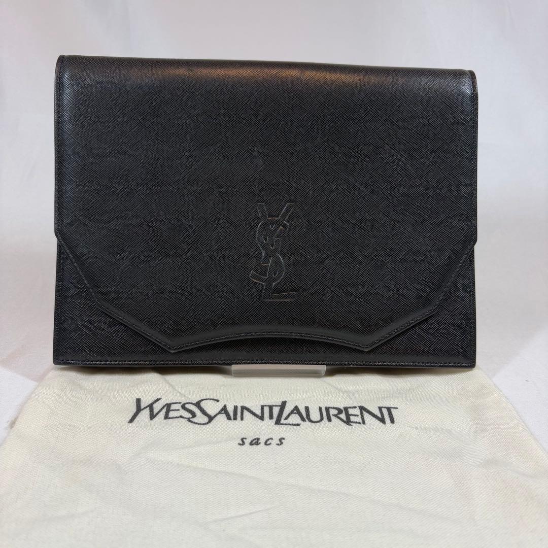 Yves Saint Laurent イヴ・サンローラン レザー クラッチバッグ