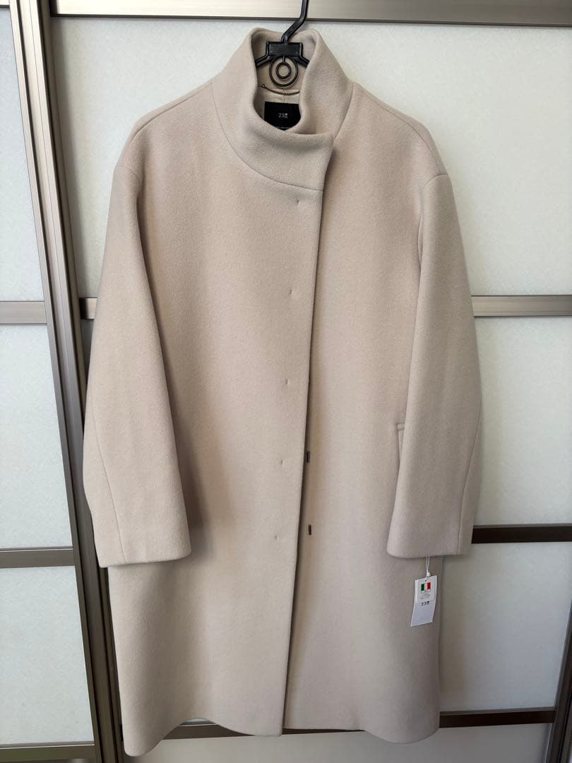 23区 ノーカラーコート 40 ベージュ