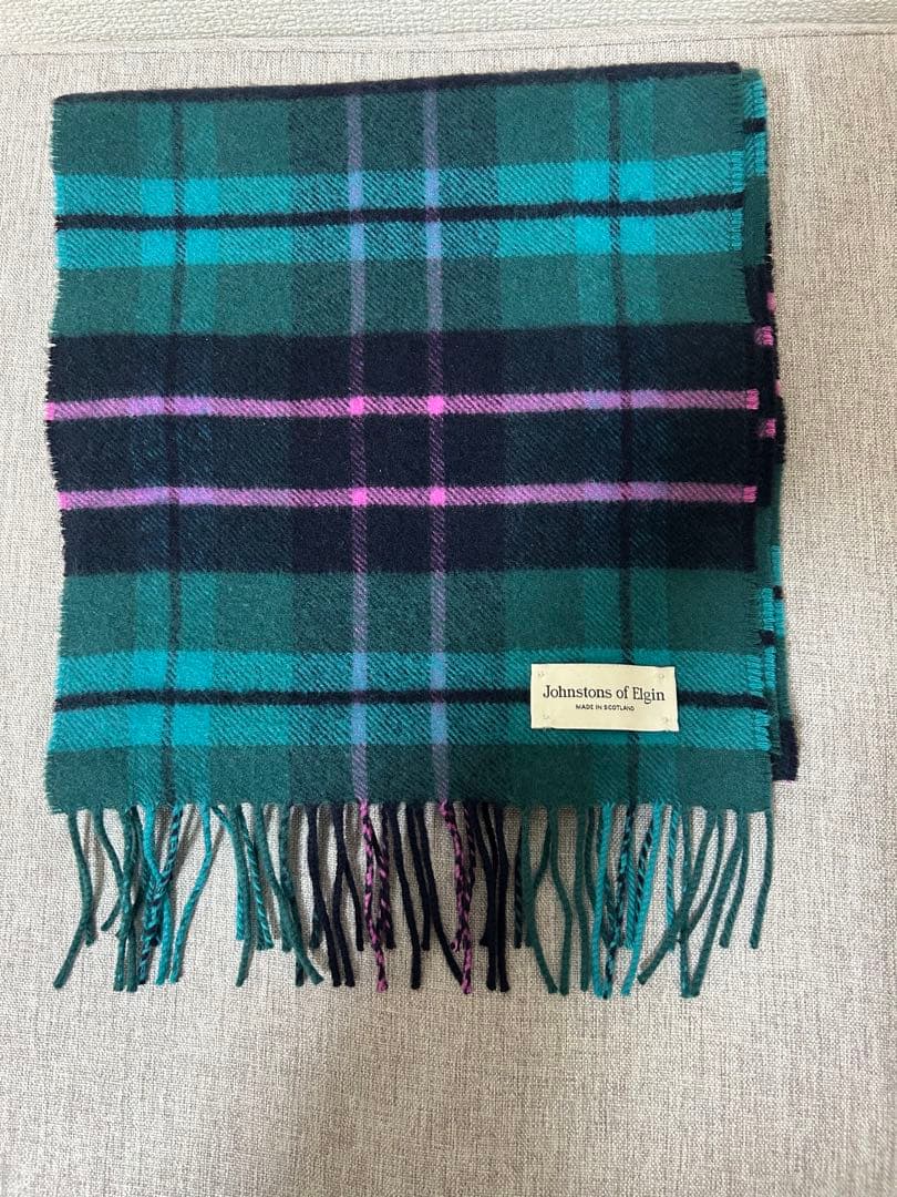 【美品】Johnstons of Elgin カシミヤ100% マフラー