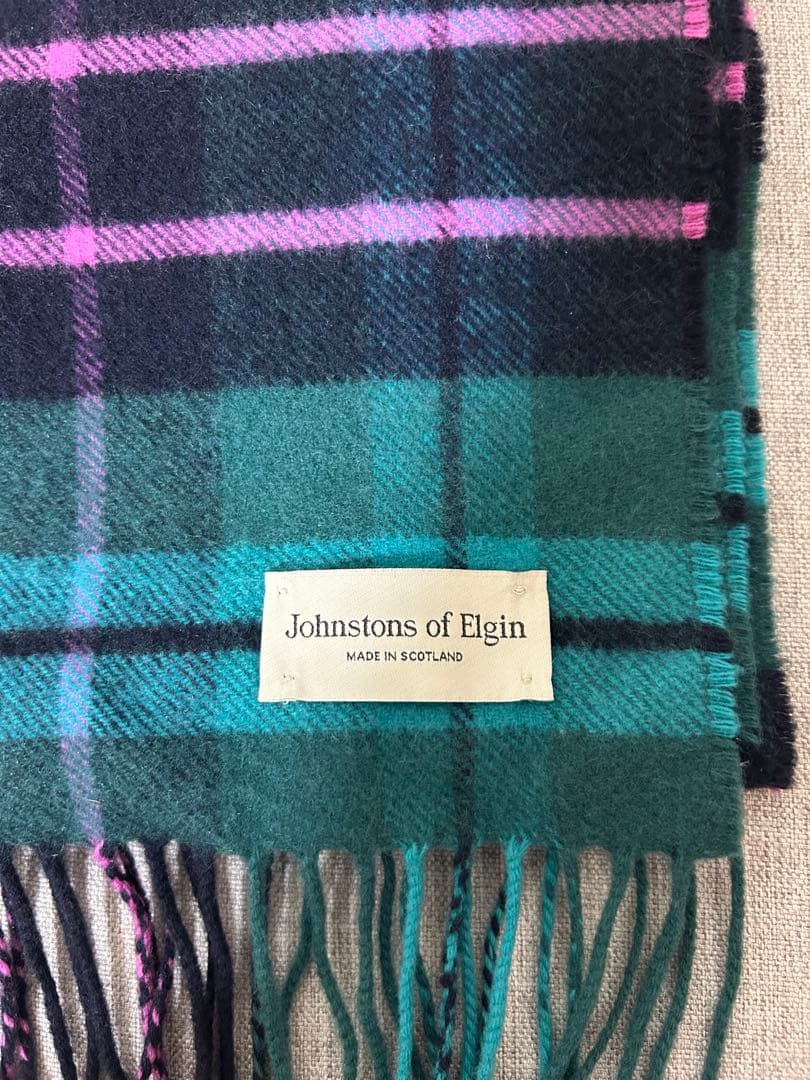 【美品】Johnstons of Elgin カシミヤ100% マフラー