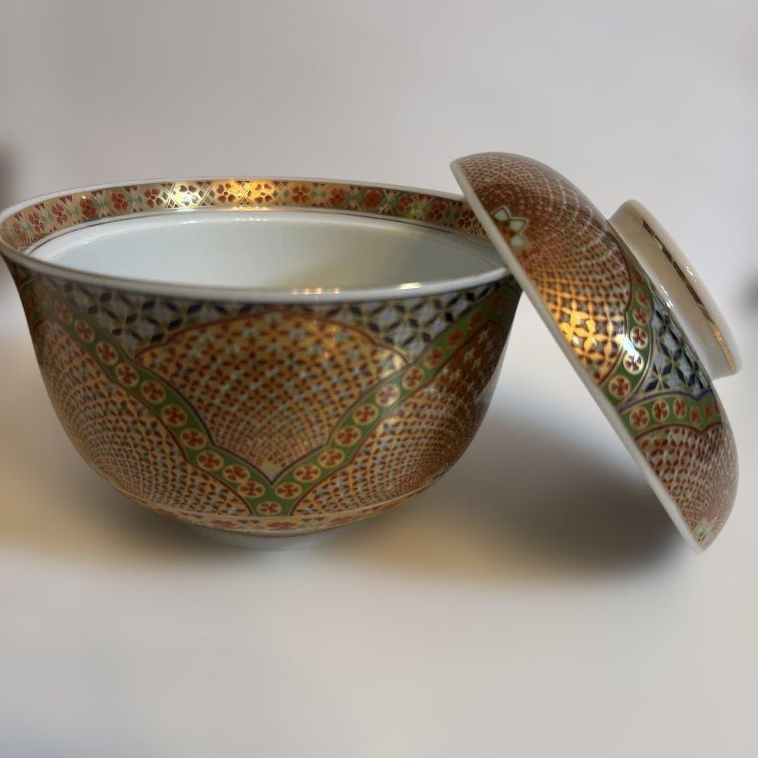 庫山窯 『献上手金彩』御碗揃 蓋付5客 小丼 どんぶり 【廃盤品】✨希少✨