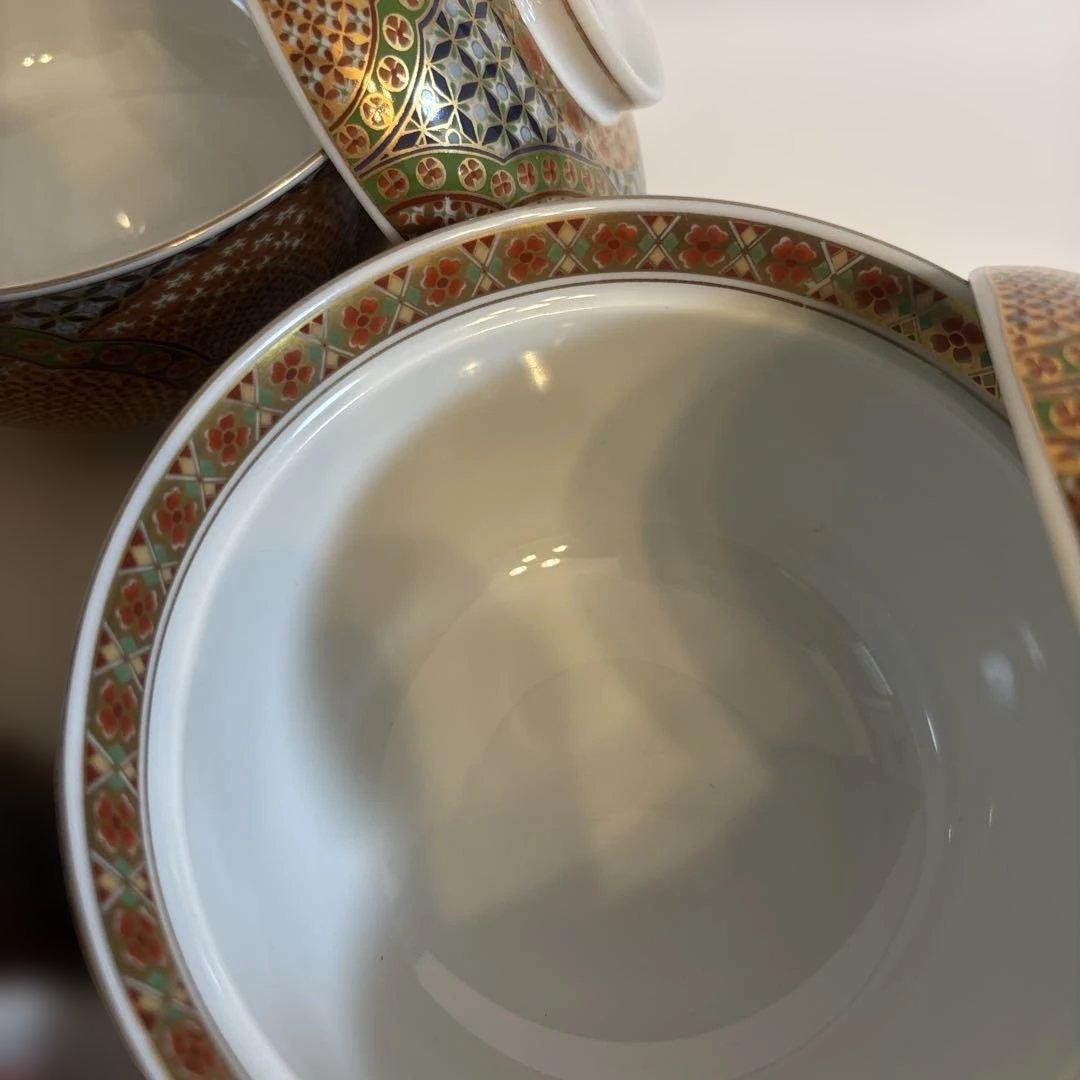 庫山窯 『献上手金彩』御碗揃 蓋付5客 小丼 どんぶり 【廃盤品】✨希少✨