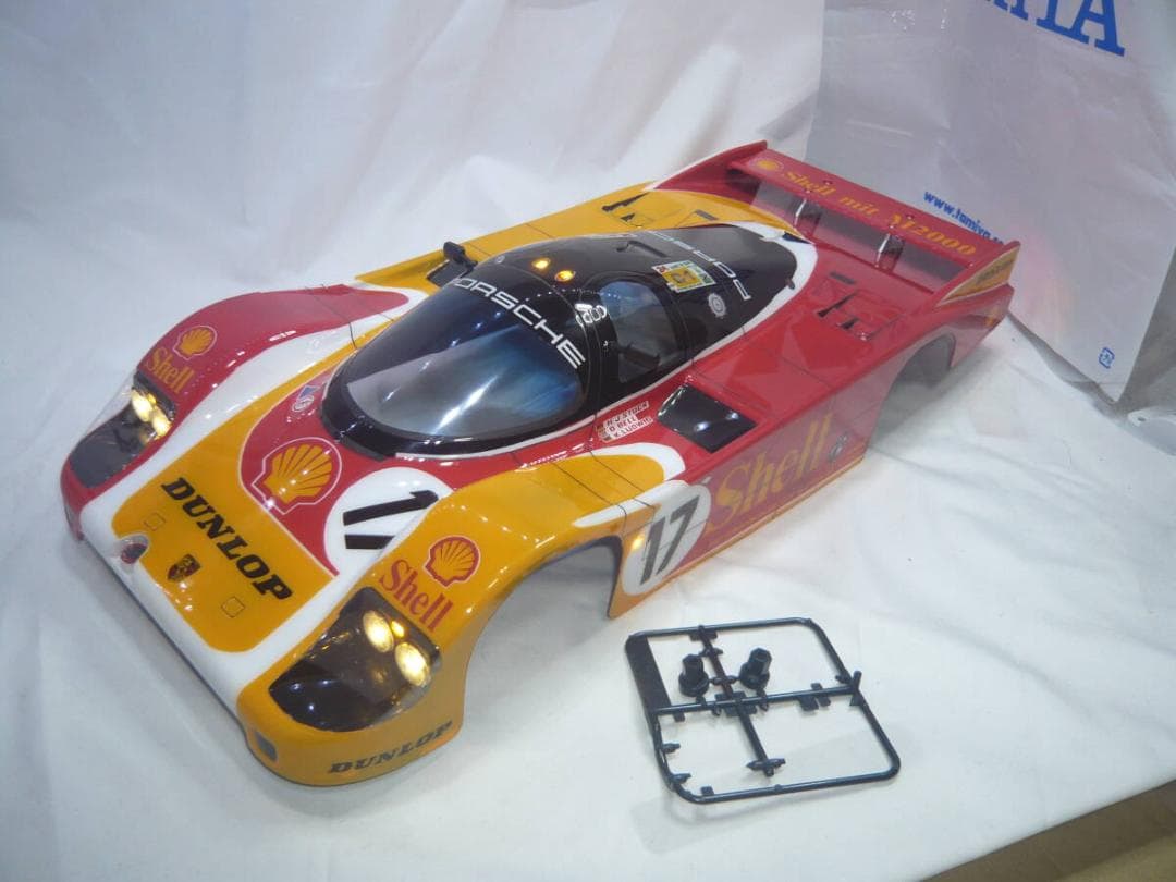 【送料込】タミヤ1/10RCポルシェ956ボディのみ個人塗装済み電飾付きCカー