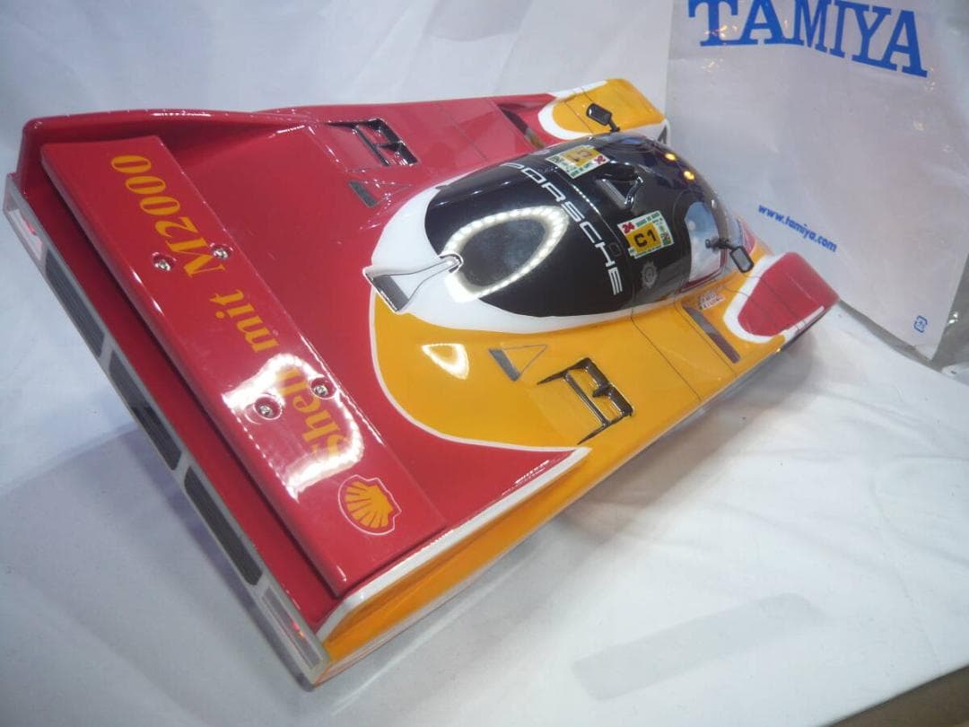 【送料込】タミヤ1/10RCポルシェ956ボディのみ個人塗装済み電飾付きCカー