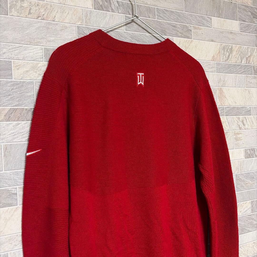 NIKE GOLF タイガーウッズコレクション ニット ウール混 タイガーレッド