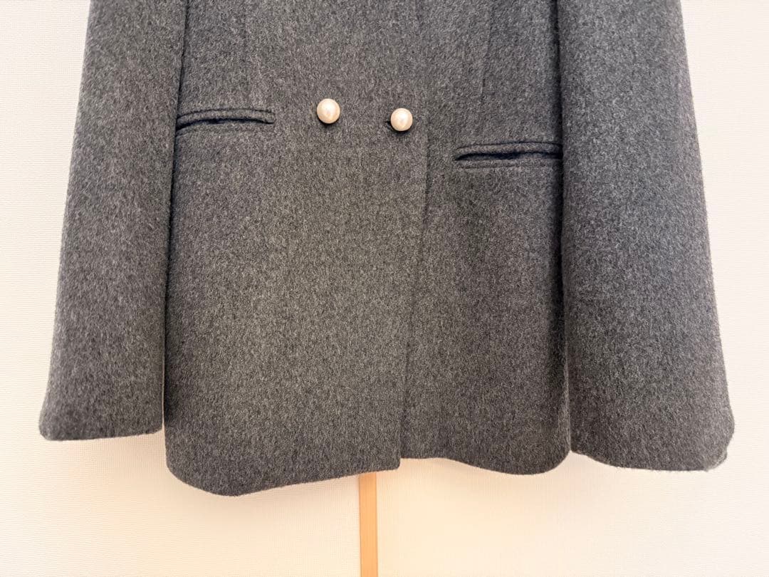 オルグ　orgue No collar pearl coat コート