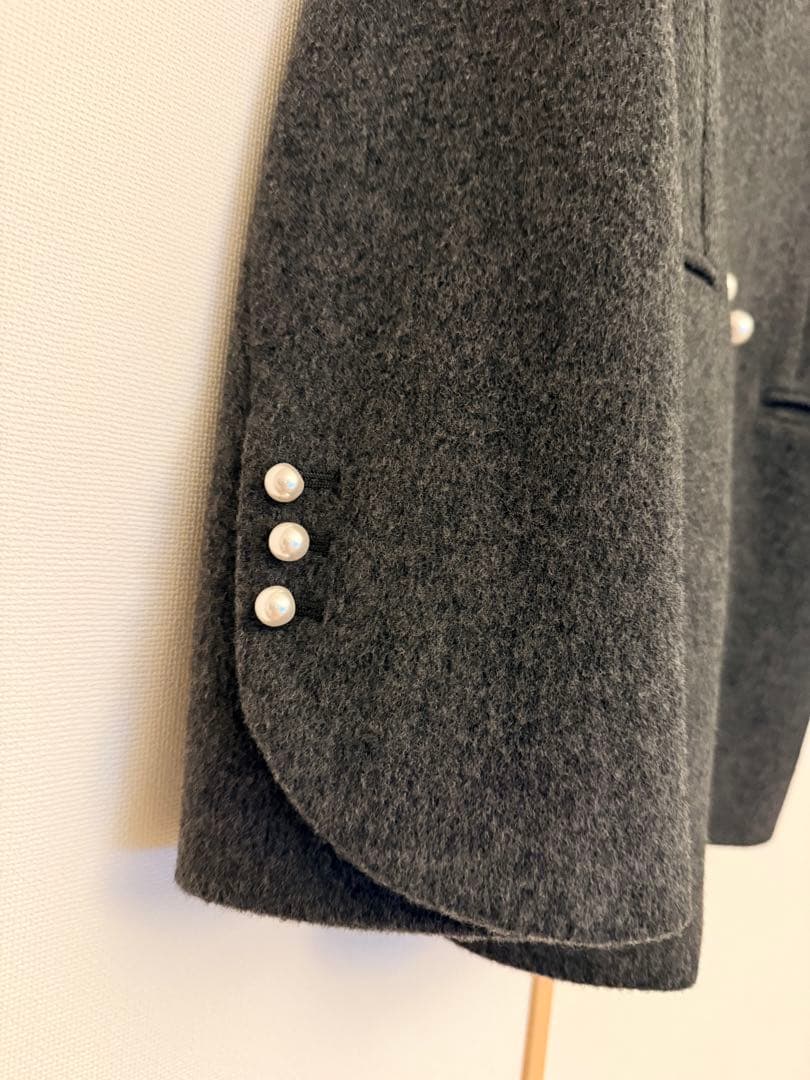 オルグ　orgue No collar pearl coat コート