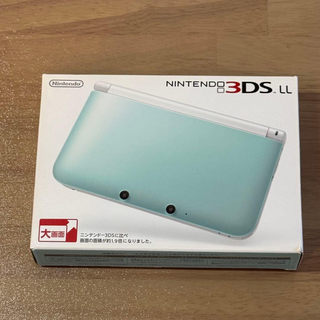 7-058 ニンテンドー3DS LL ミント×ホワイト 箱付き
