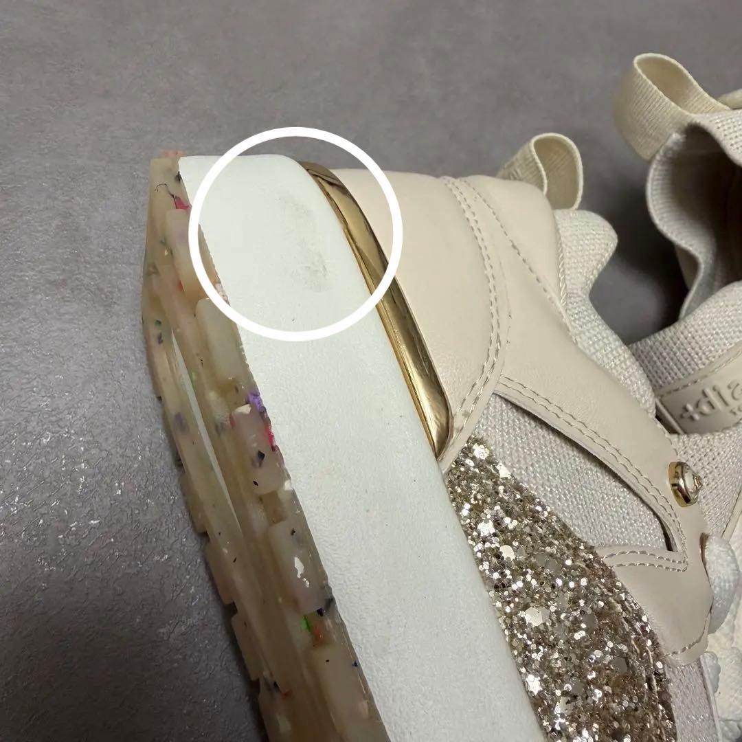 +diana ニットコンビスニーカー （ベージュ生地）　23.5cm