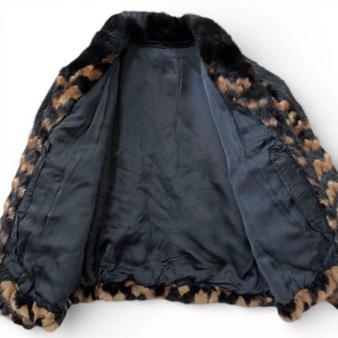 希少 ミンクファー ジャケット ドルマンスリーブ 裾絞り ジグザグ柄 ゆったり