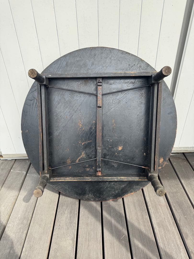 ちゃぶ台 折りたたみ 昭和レトロ 座卓 丸テーブル 古道具